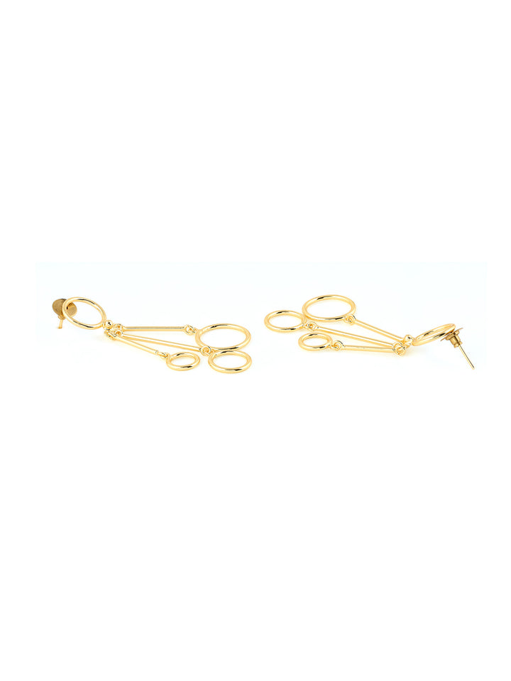 Priyaasi Gold Plated Circle Tassels Earrings