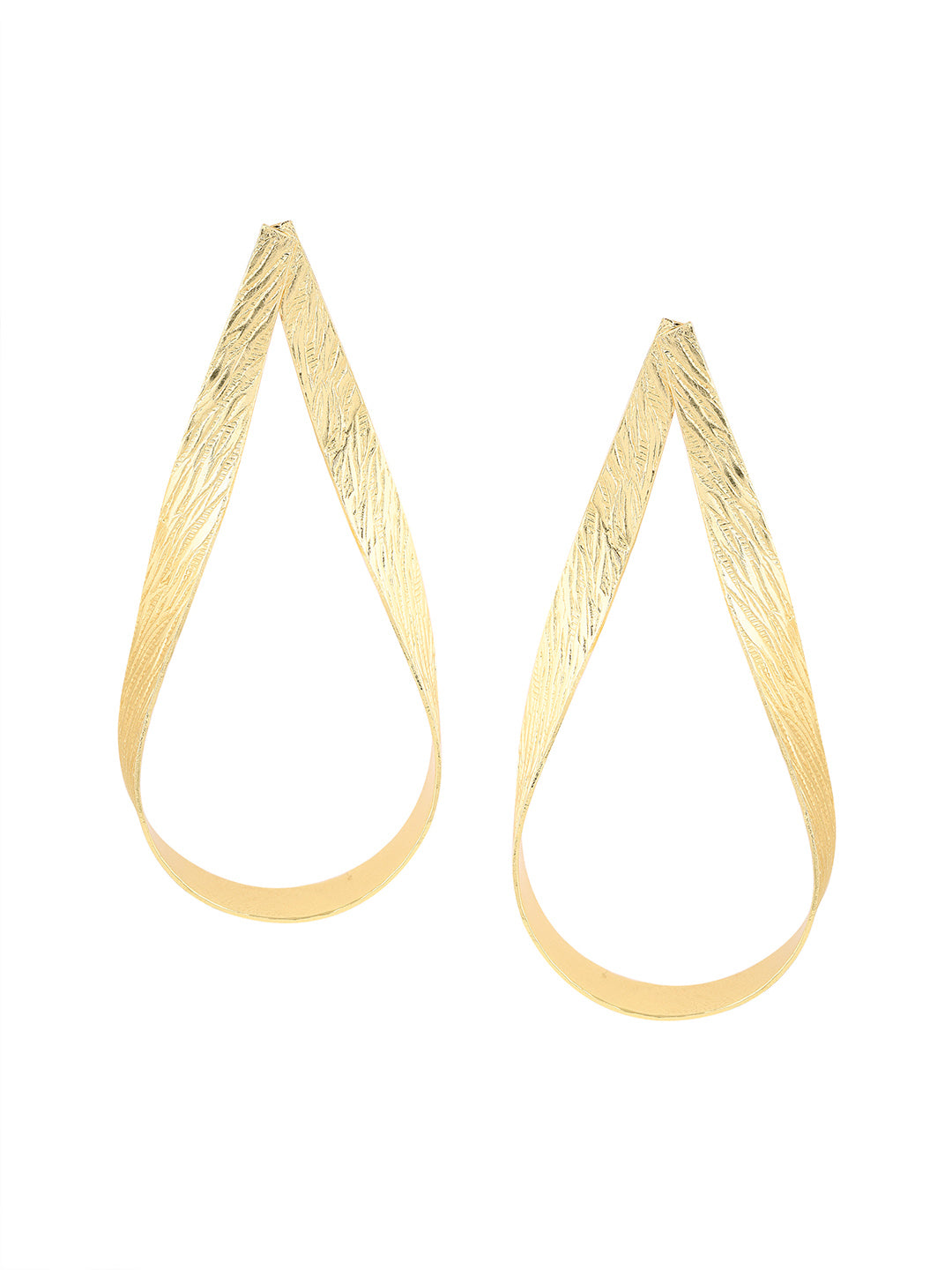 Priyaasi Matte Plain Drop Shape Hoop Earrings