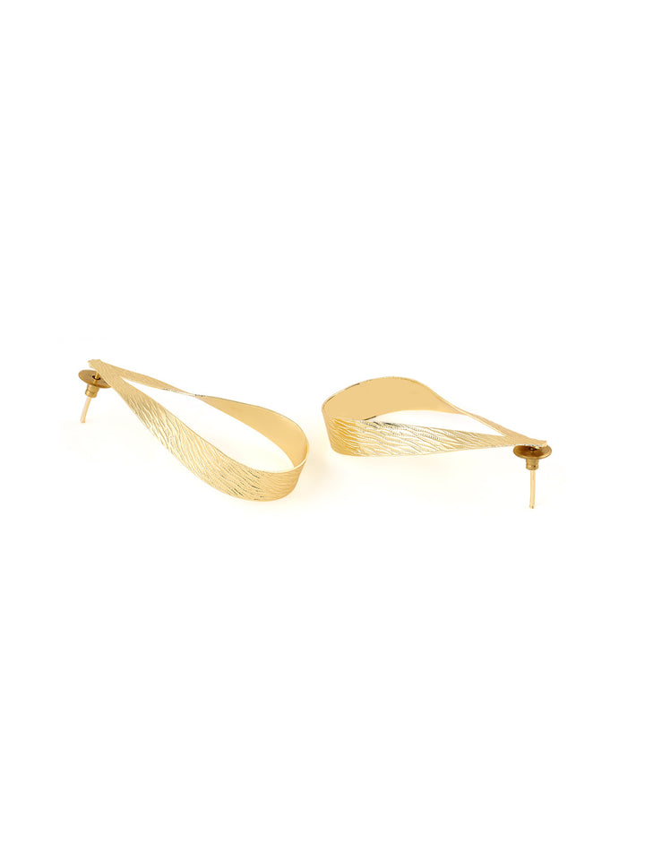 Priyaasi Matte Plain Drop Shape Hoop Earrings