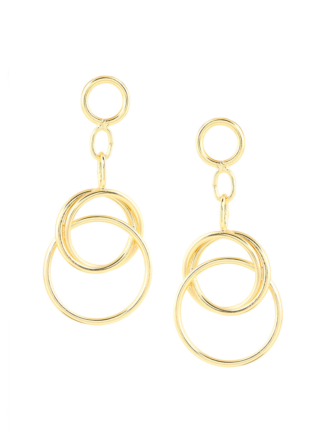 Priyaasi Gold Plated Circles Drop Earrngs