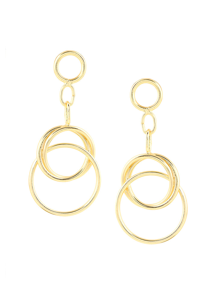 Priyaasi Gold Plated Circles Drop Earrngs