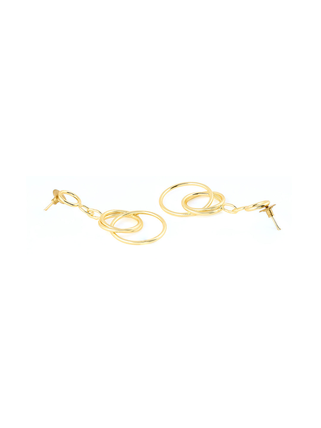 Priyaasi Gold Plated Circles Drop Earrngs