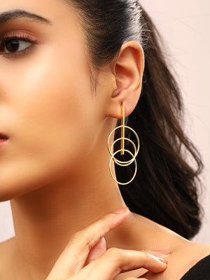 Priyaasi Gold Plated Simple Circle Earrings