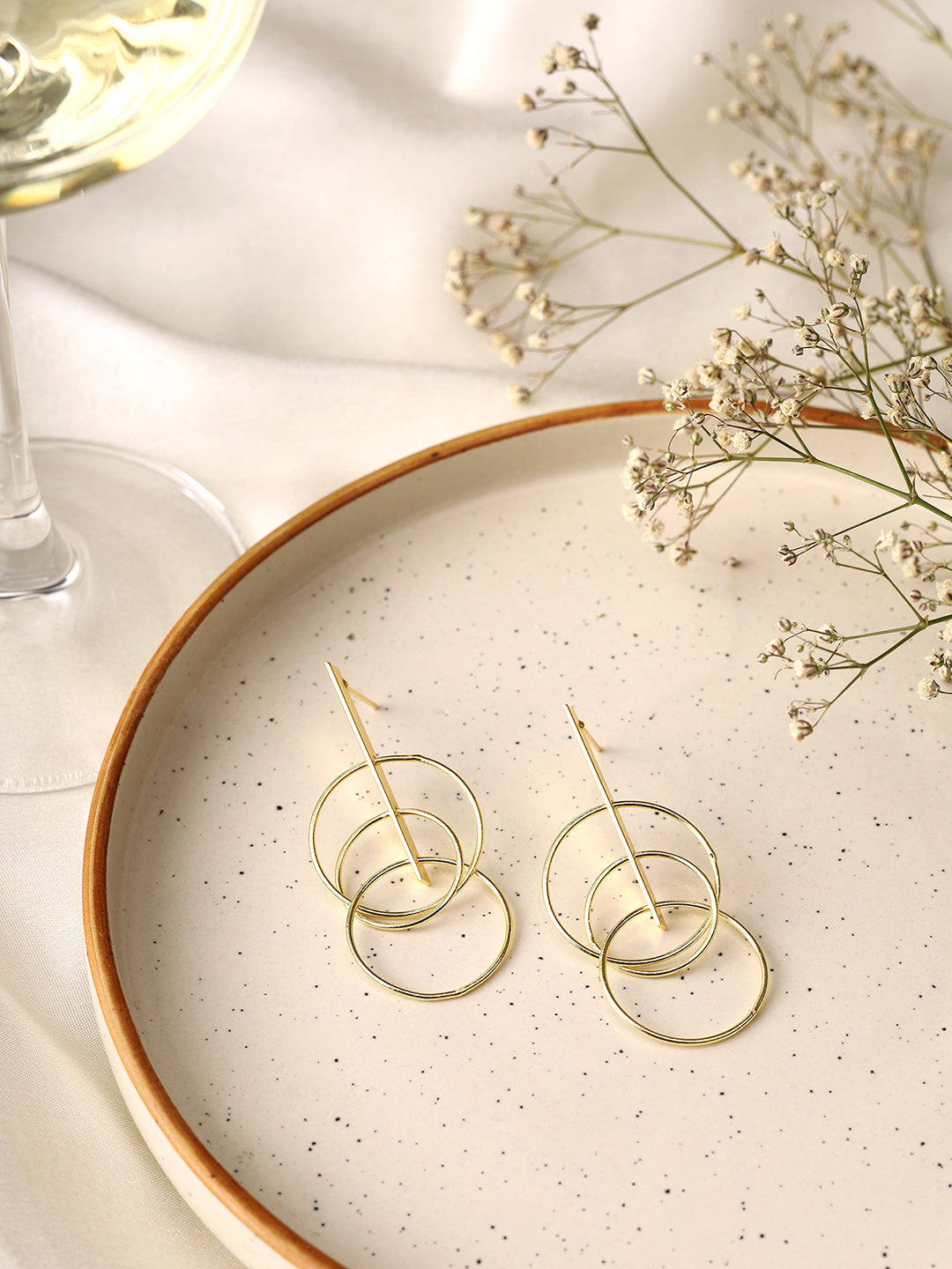 Priyaasi Gold Plated Simple Circle Earrings