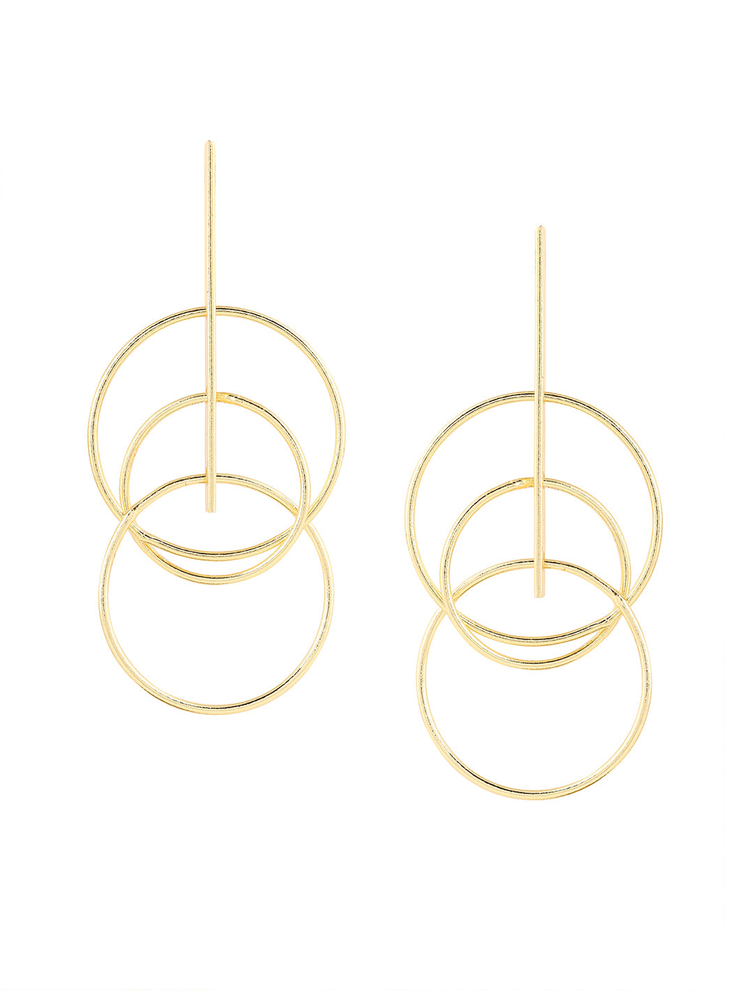 Priyaasi Gold Plated Simple Circle Earrings