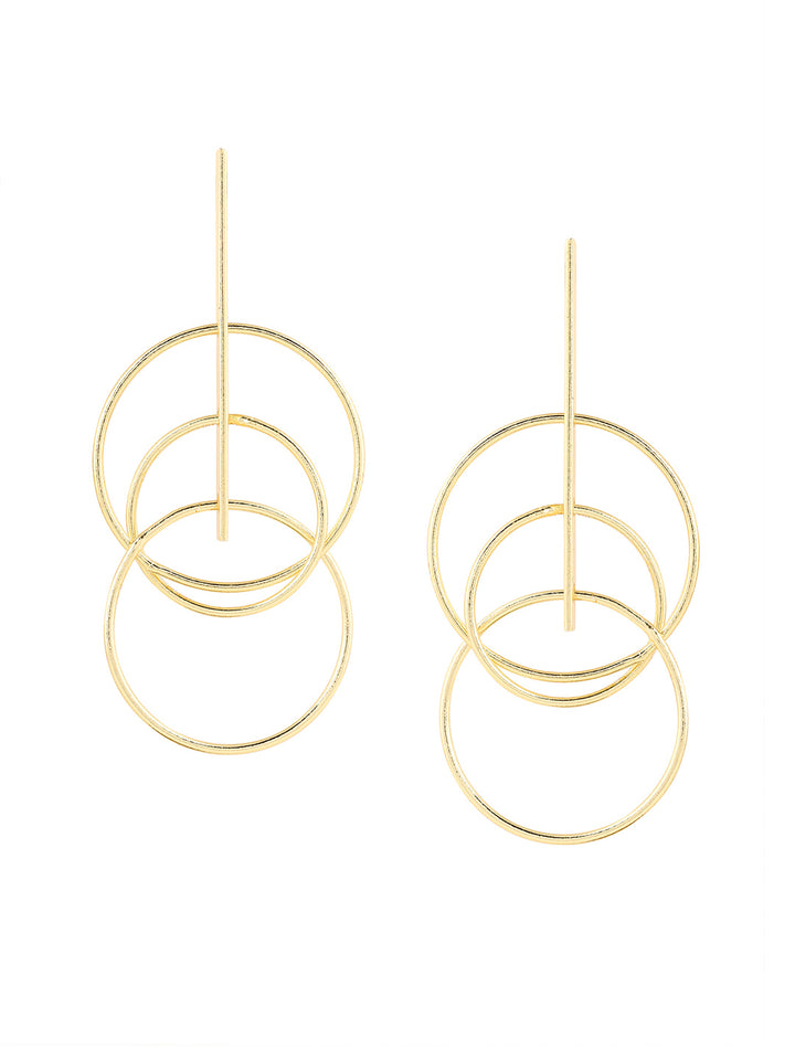 Priyaasi Gold Plated Simple Circle Earrings