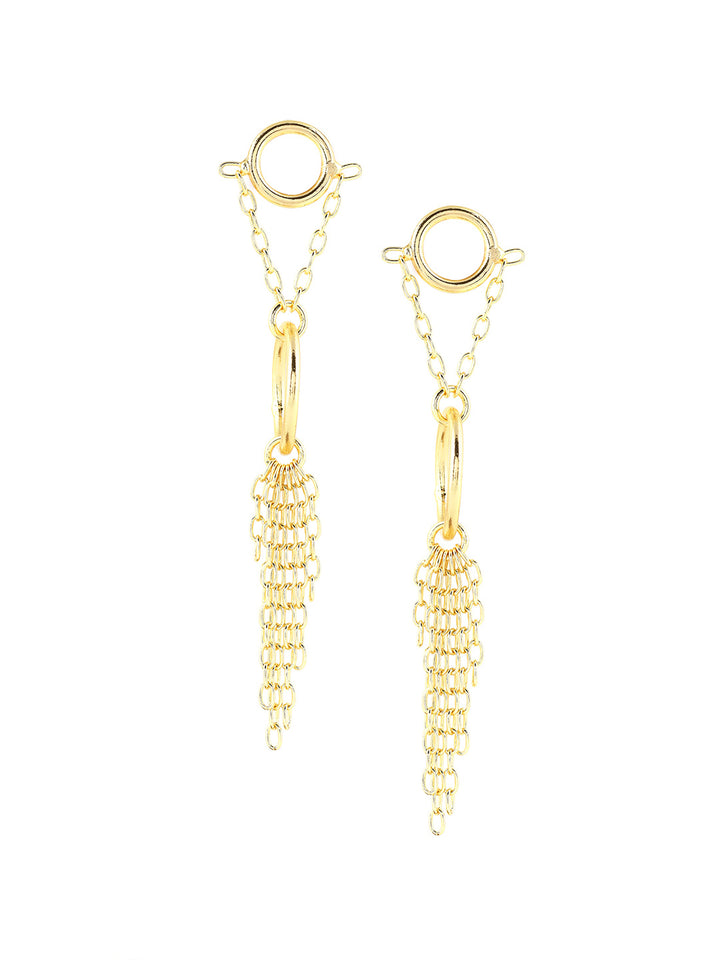 Priyaasi Gold Plated Circle Chain Style Earrings