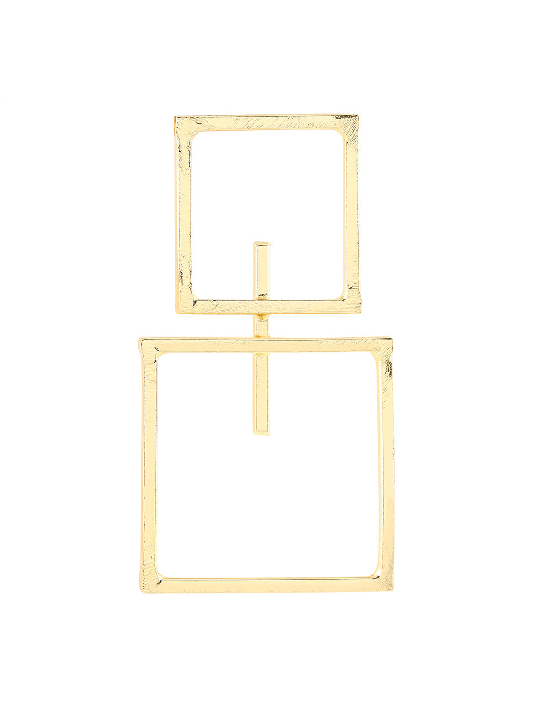 Priyaasi Square Shape Gold Plated Drop Earrings