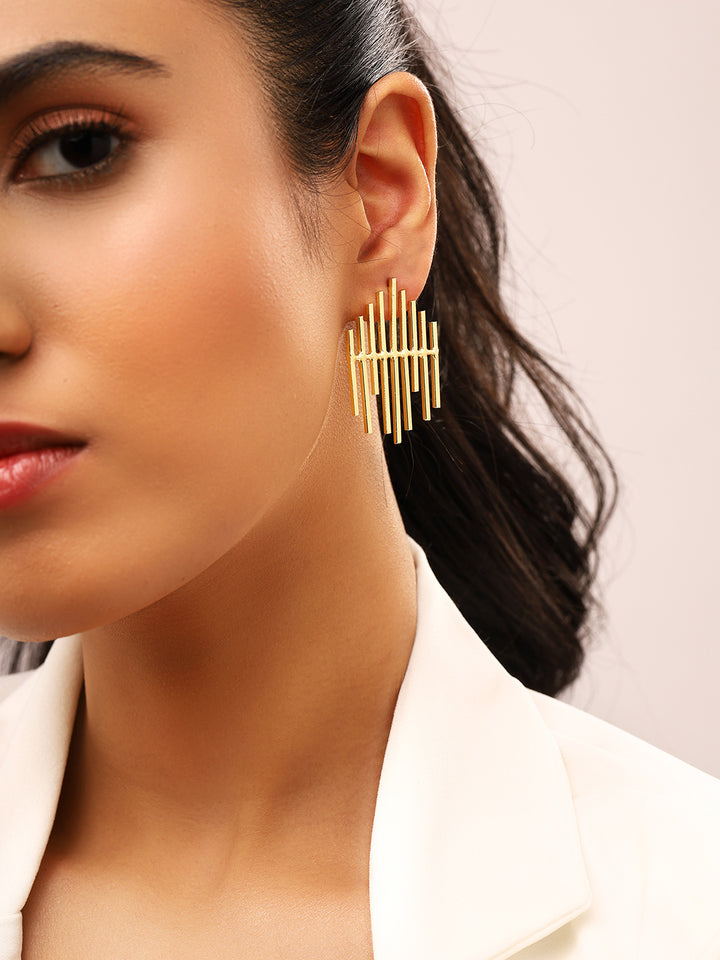 Priyaasi Statement Matte Gold Plated Earrings