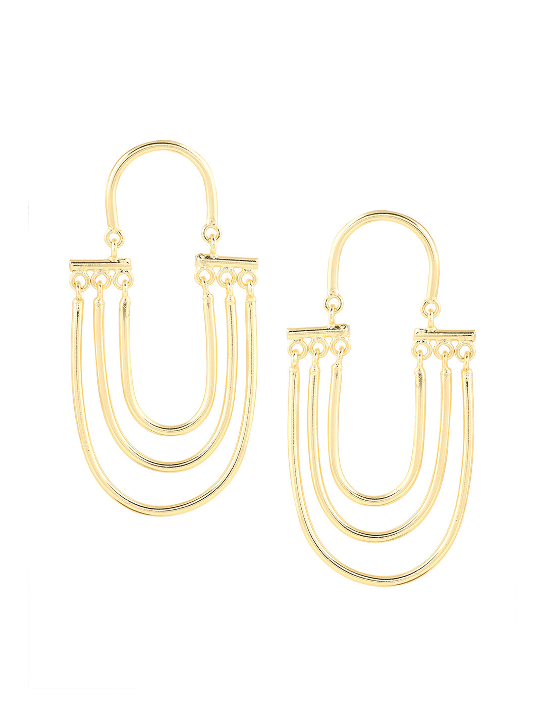 Priyaasi Gold Plated Stylish Layered Earrings