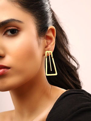 Priyaasi Gold Plated Matte Statement Earrings