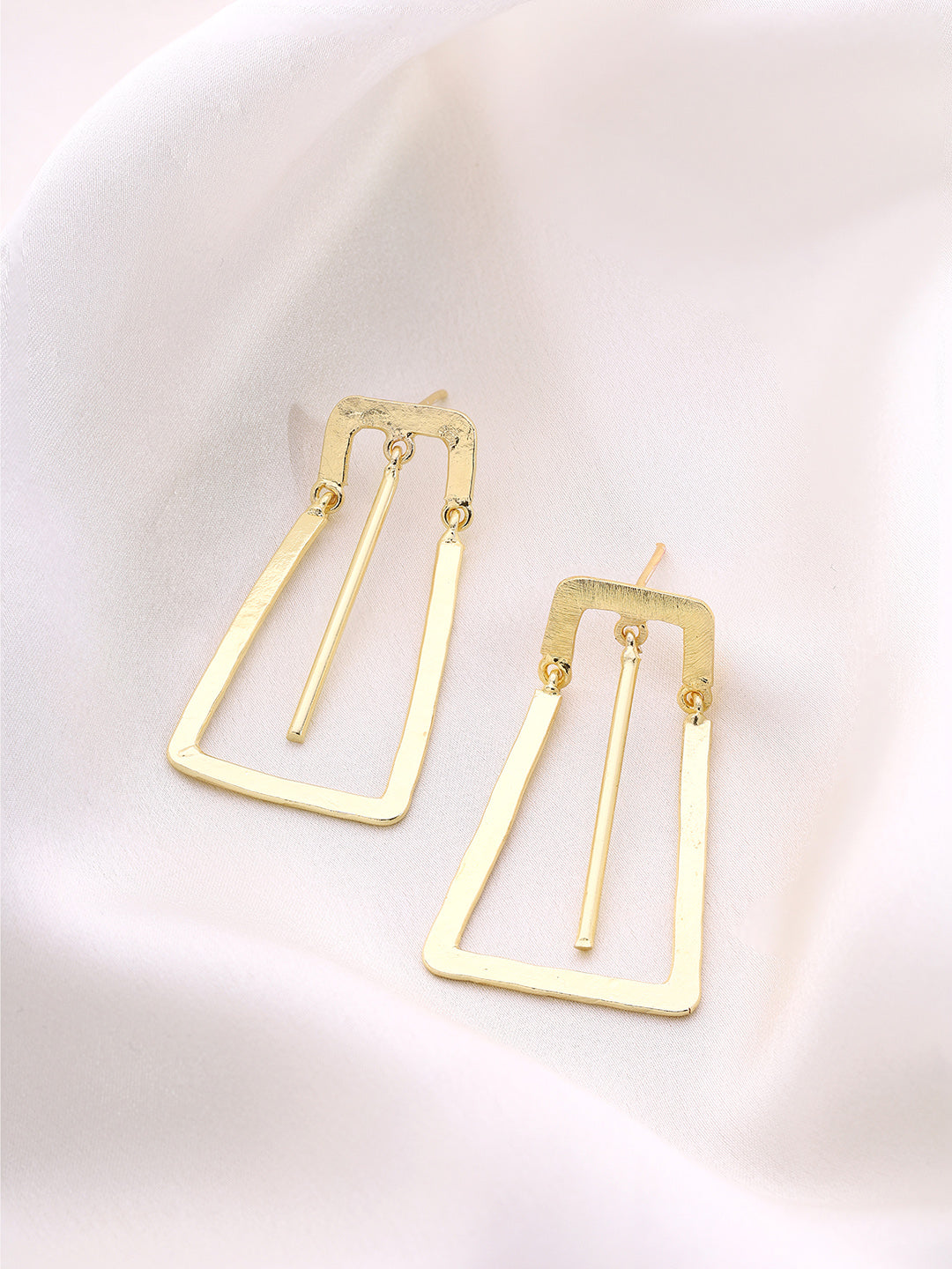 Priyaasi Gold Plated Matte Statement Earrings