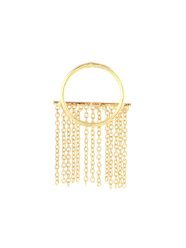 Priyaasi Gold Plated Chain Tassels Earrings
