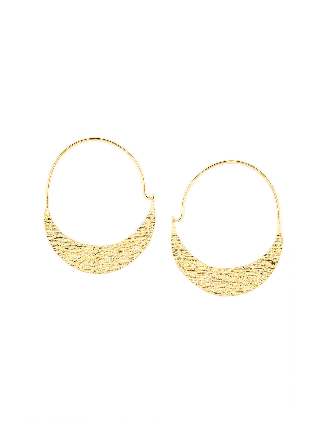 Priyaasi Simple Gold Plated Hoop Earrings