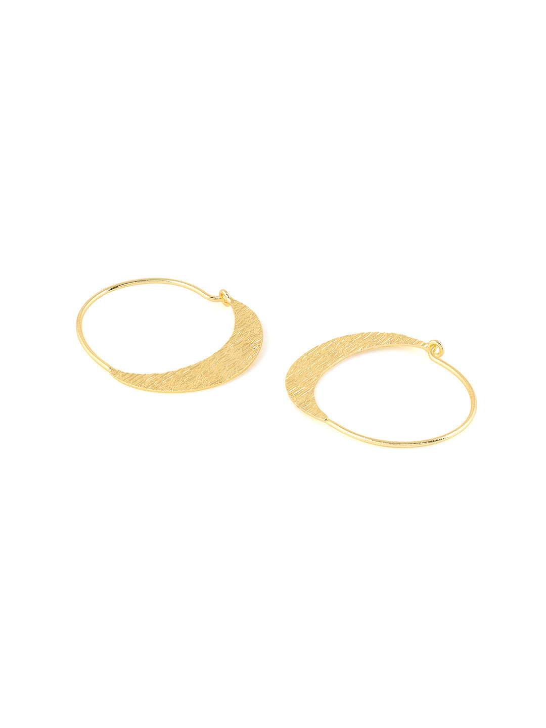 Priyaasi Simple Gold Plated Hoop Earrings