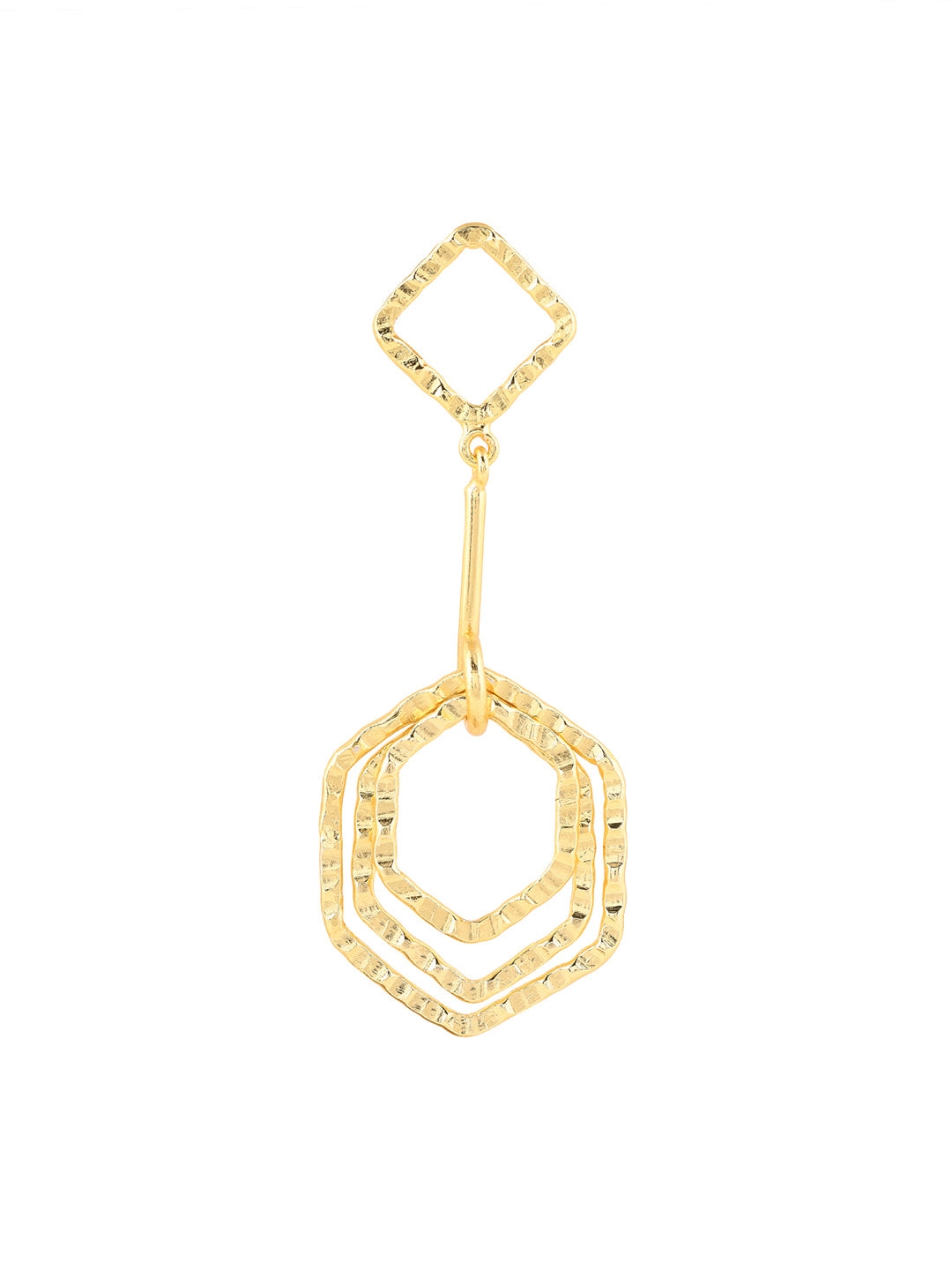 Priyaasi Geometric Shaped Gold Plated Drop Earrings