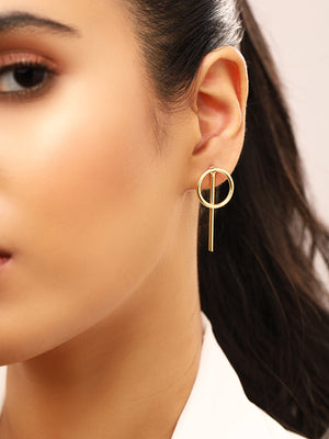 Priyaasi Circle Statement Gold Plated Earrings