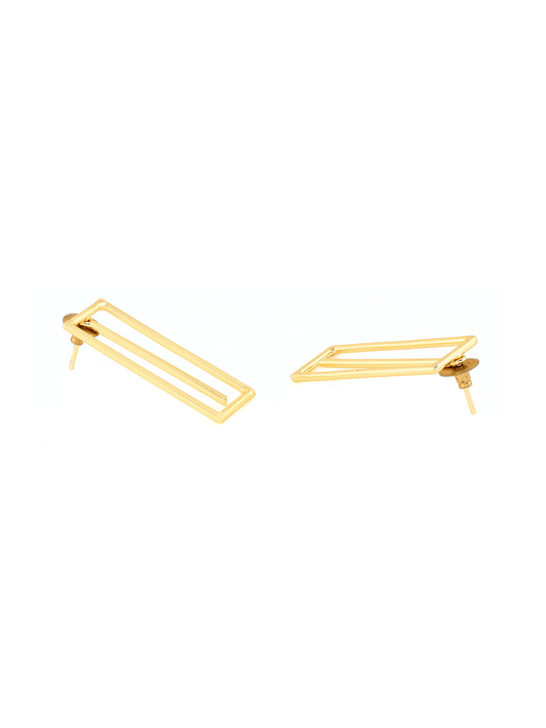 Priyaasi Rectangle Shaped Gold Plated Earrings