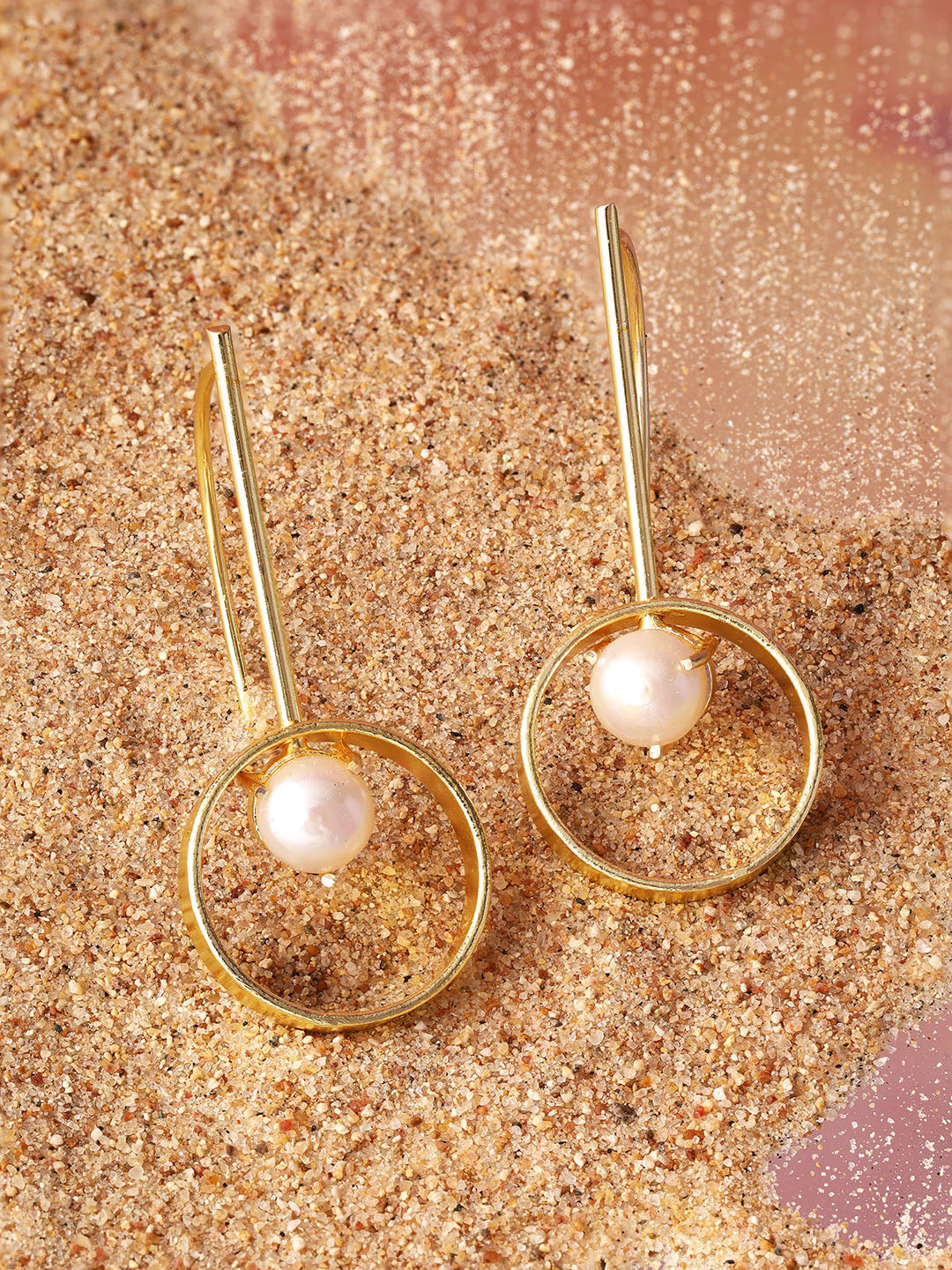 Priyaasi Gold Plated Statement Pearl Earrings
