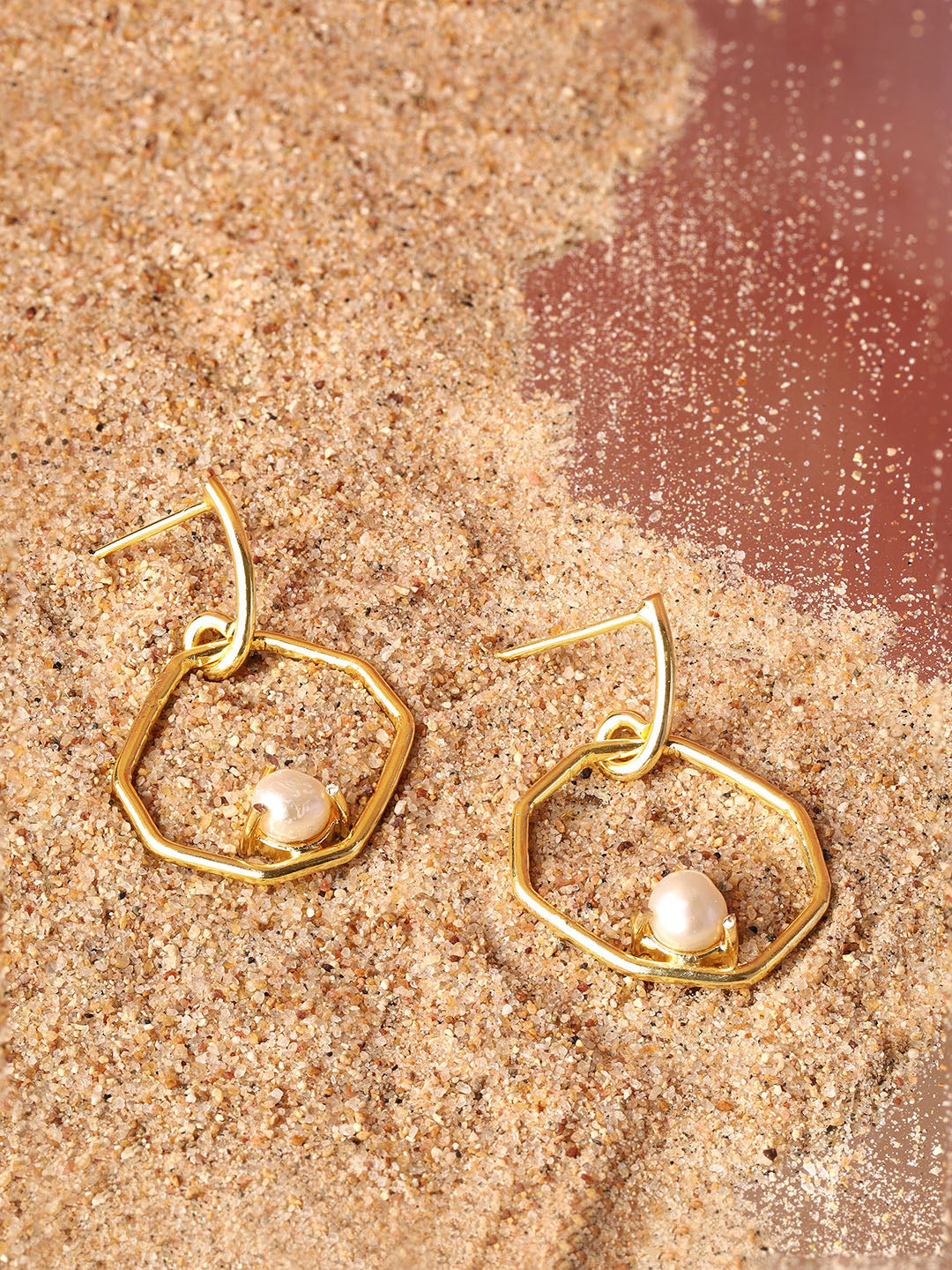 Priyaasi Drop Gold Plated Pearl Earrings