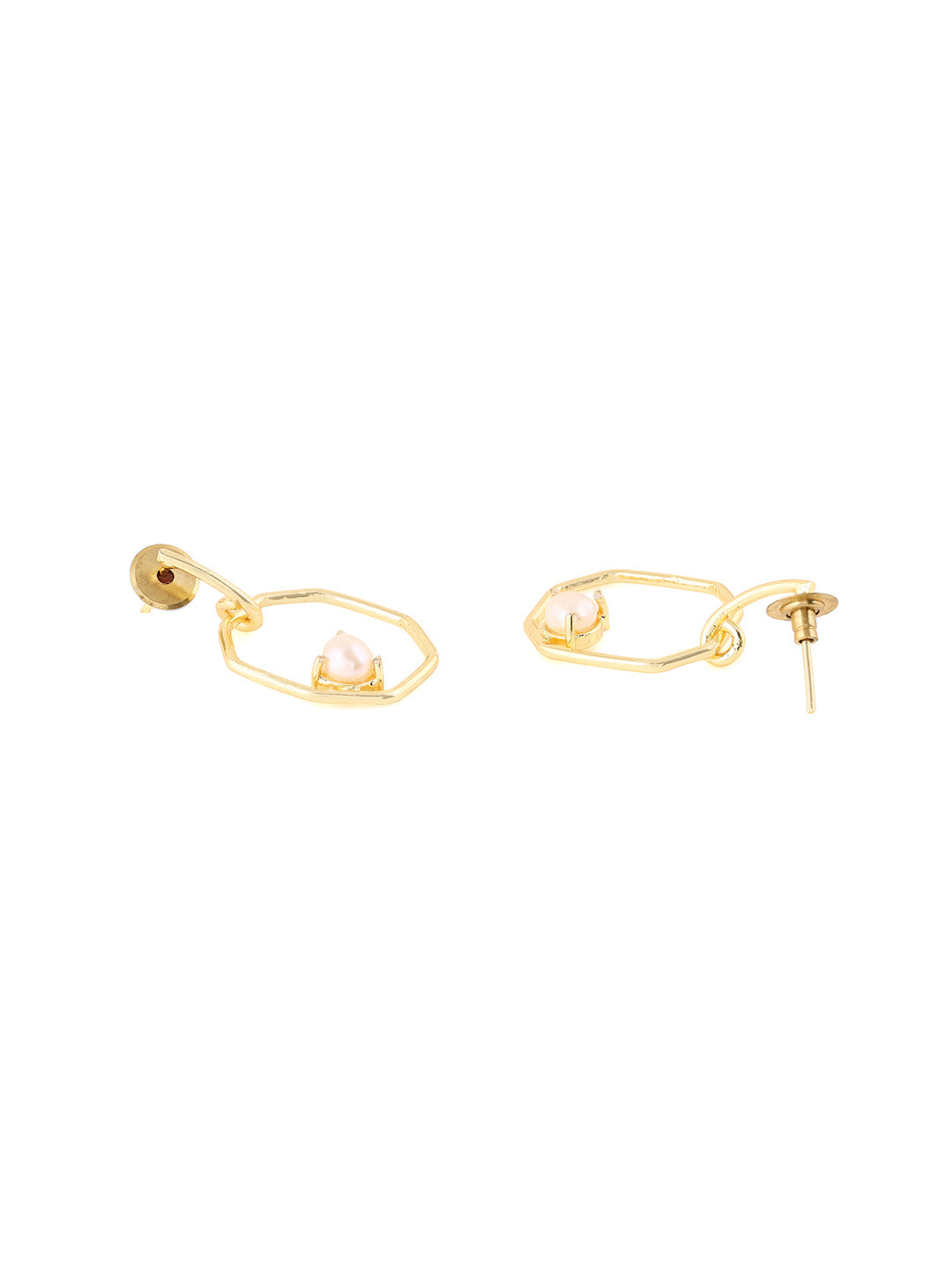 Priyaasi Drop Gold Plated Pearl Earrings