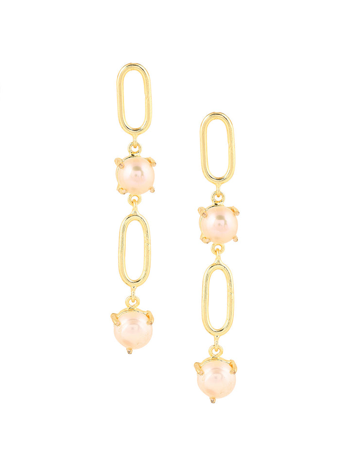 Priyaasi Gold Plated Drop Pearl Earrings