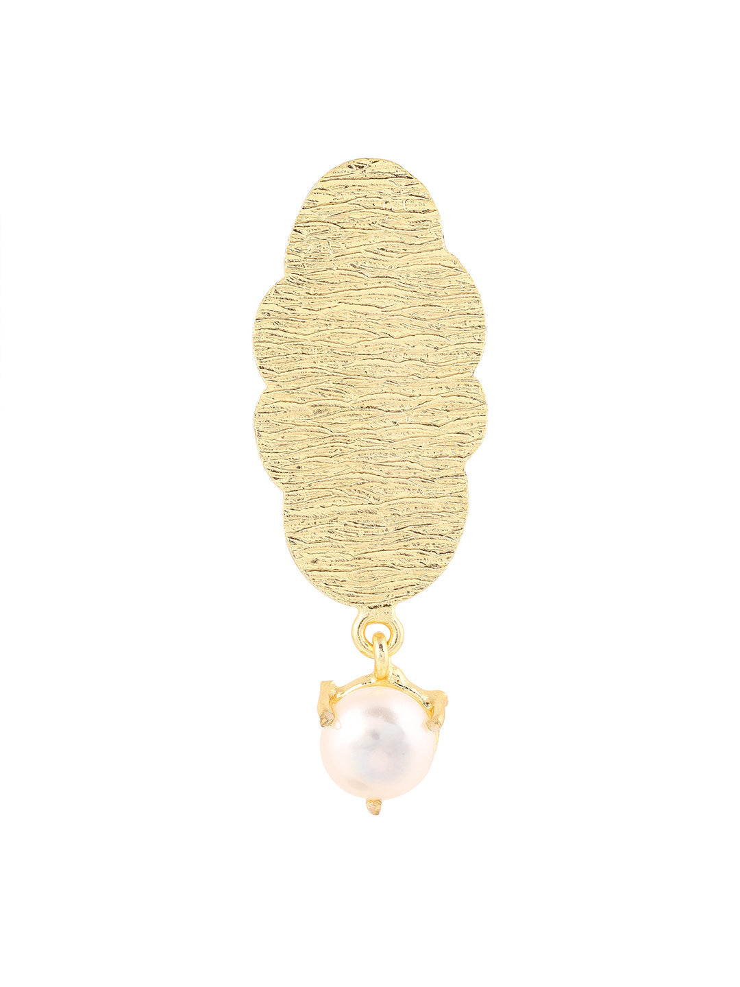 Priyaasi Matte Pearl Gold Plated Drop Earrings