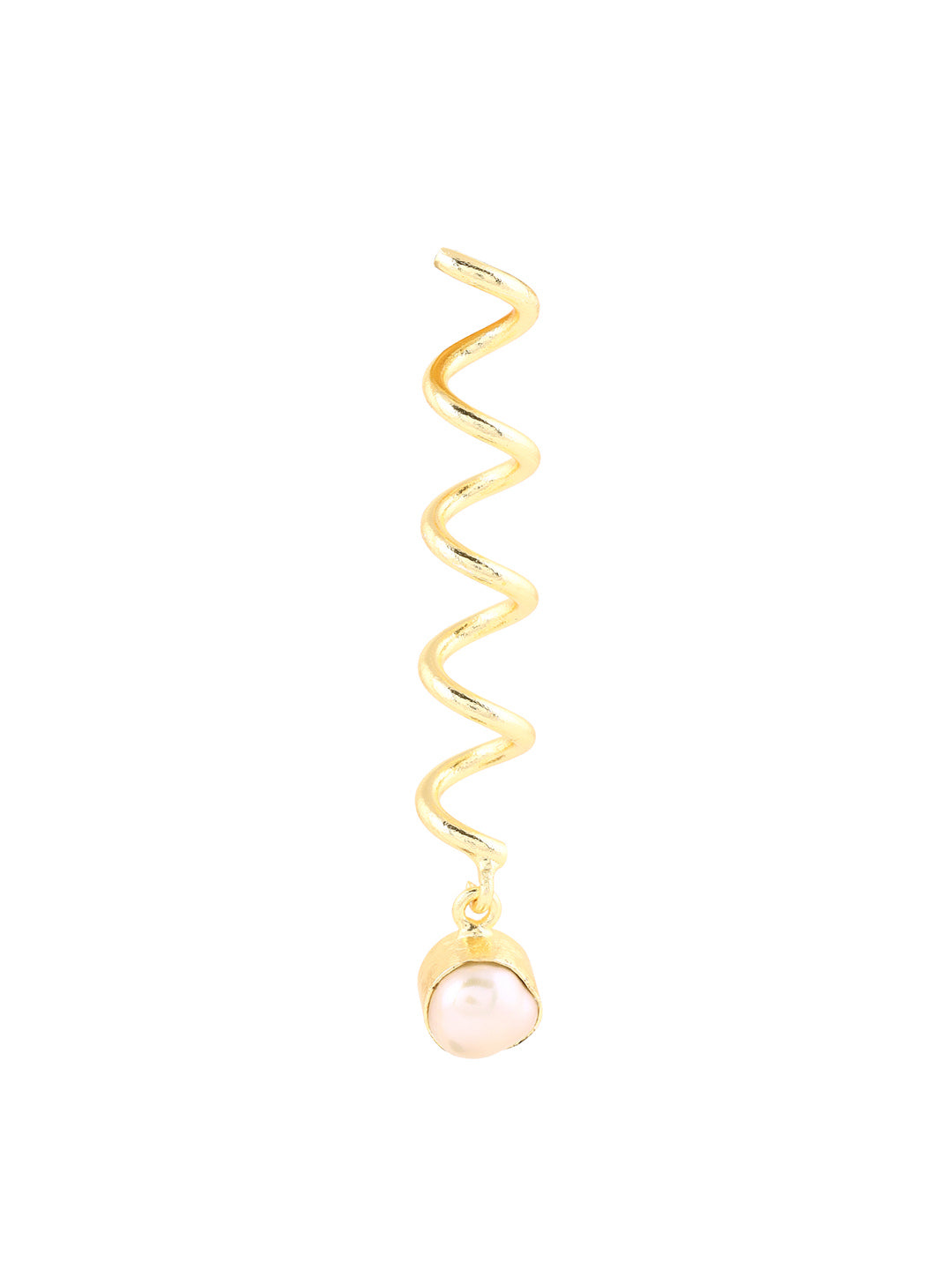 Priyaasi Swirl Shape Gold Plated Pearl Earrings