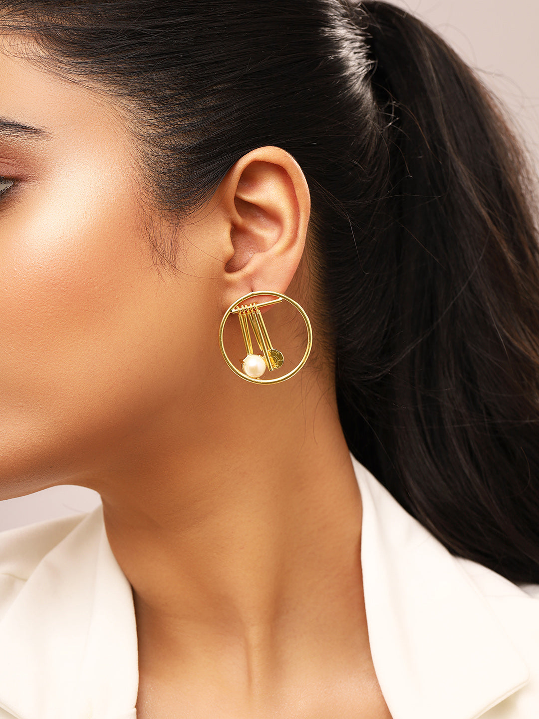 Priyaasi Matte Gold Plated Stylish Earrings