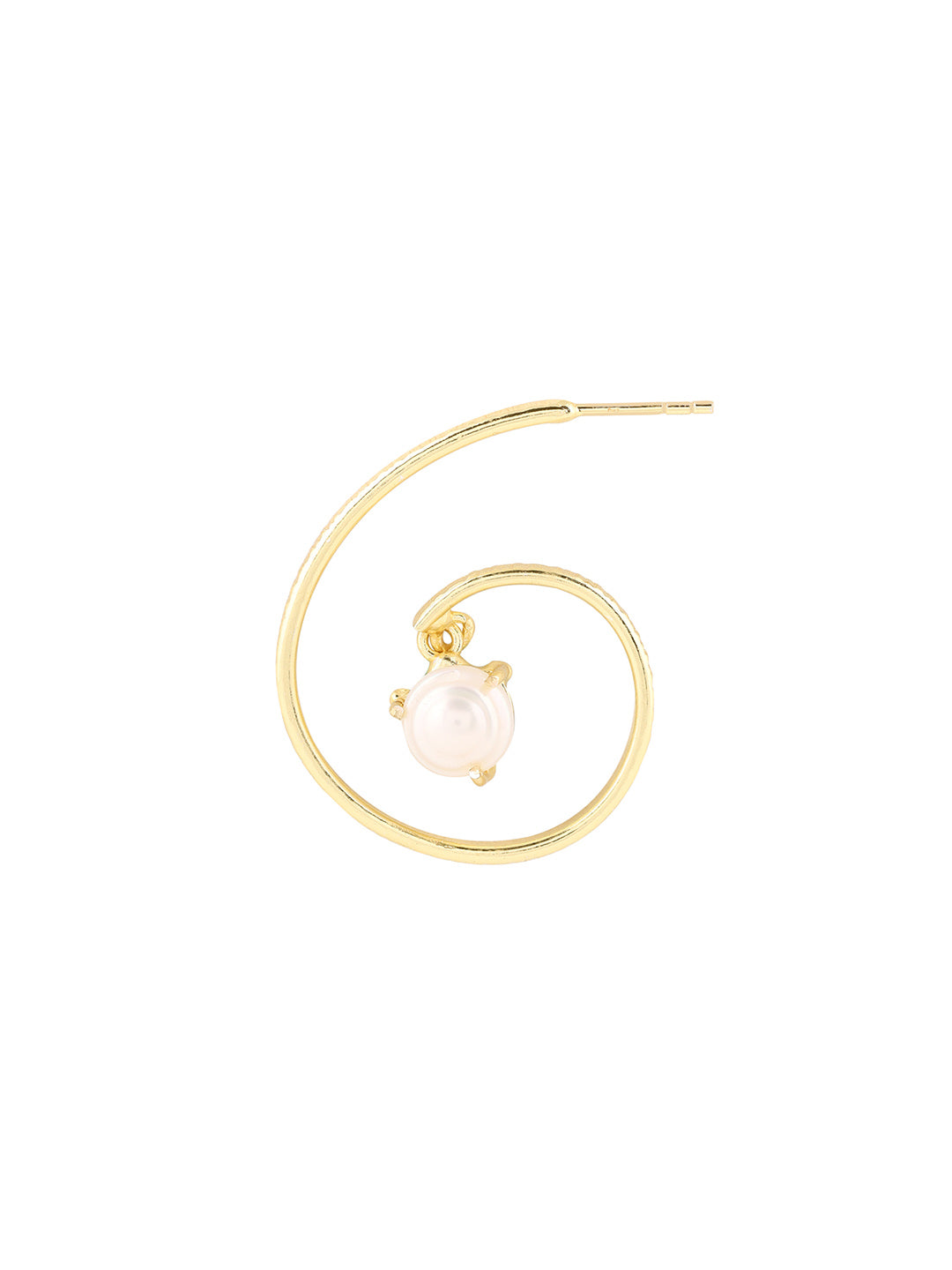 Priyaasi Gold Plated Pearl Hoop Earrings