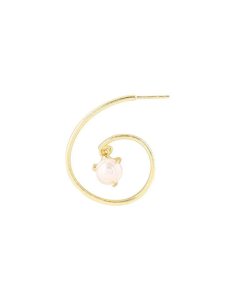 Priyaasi Gold Plated Pearl Hoop Earrings