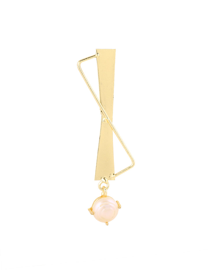 Priyaasi Gold Plated Statement Pearl Hanging Earrings