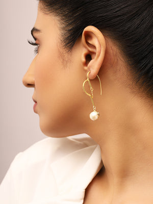 Priyaasi High Gold Plated Pearl Drop Earrings