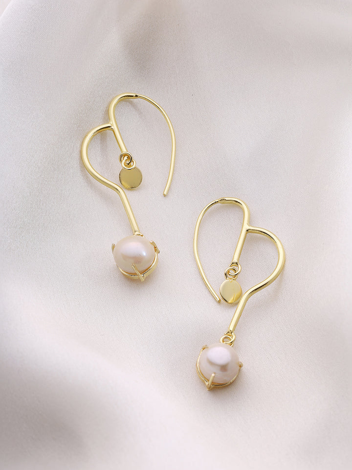 Priyaasi High Gold Plated Pearl Drop Earrings