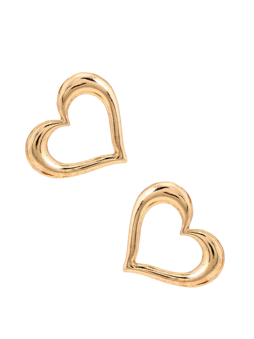 Priyaasi Fashionary Gold Plated Love Shape Stud Earring