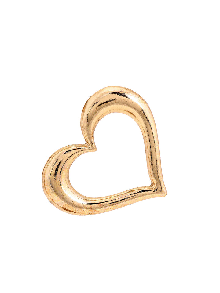 Priyaasi Fashionary Gold Plated Love Shape Stud Earring