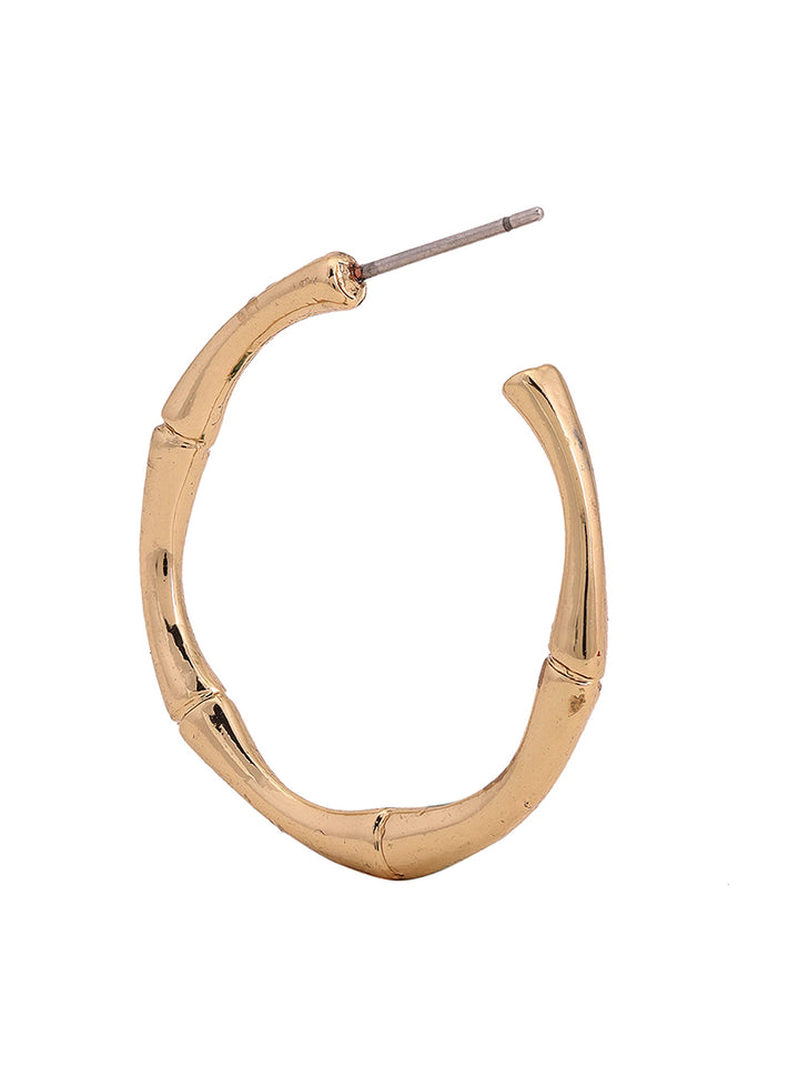 Priyaasi Simple Gold Plated Mini Flair Hoops Earrings