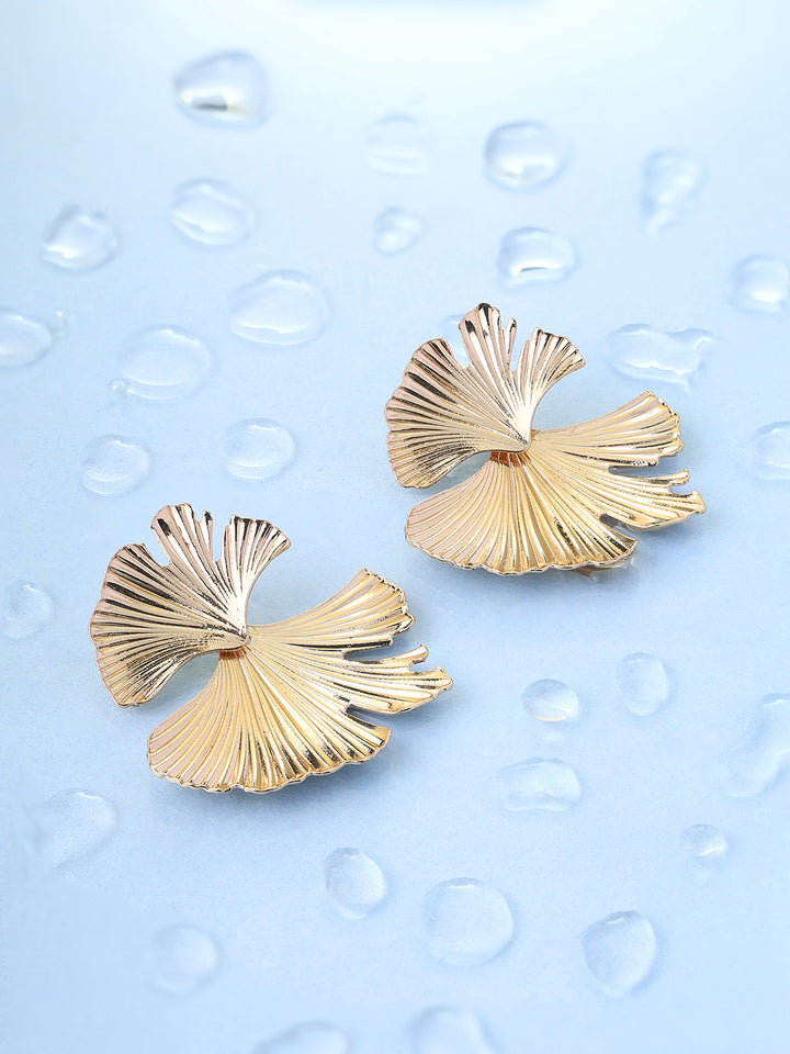 Priyaasi Fairy Gold Plated Floral Fashiony Stud Earrings