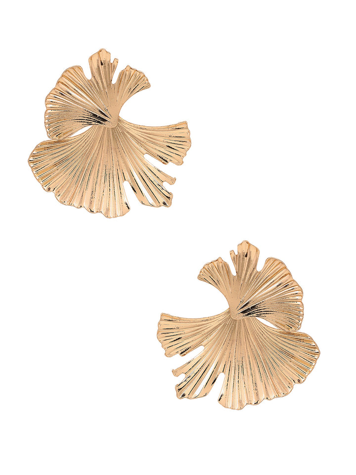 Priyaasi Fairy Gold Plated Floral Fashiony Stud Earrings