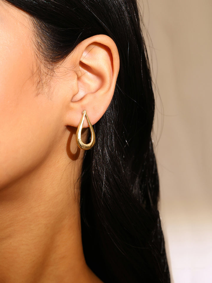 Priyaasi Fashion Drop Pattern Shape Gold Plated Stud Earrings