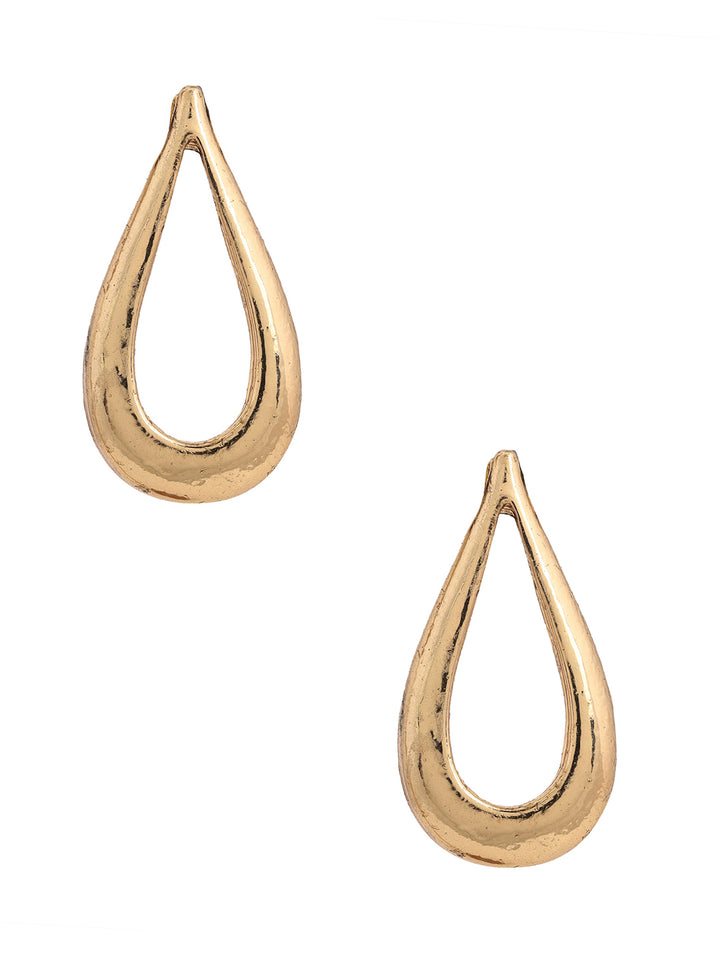 Priyaasi Fashion Drop Pattern Shape Gold Plated Stud Earrings