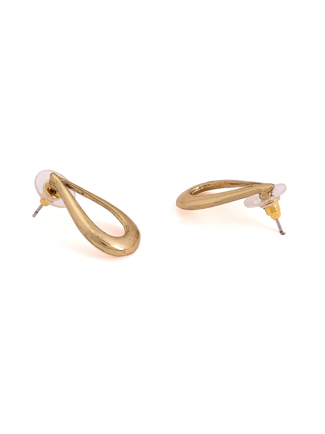 Priyaasi Fashion Drop Pattern Shape Gold Plated Stud Earrings