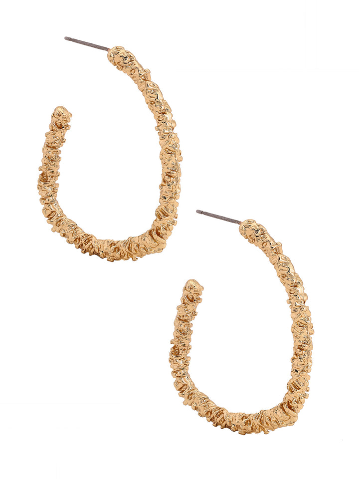 Priyaasi Stylish Gold Plated Shimmer Hoop Earrings