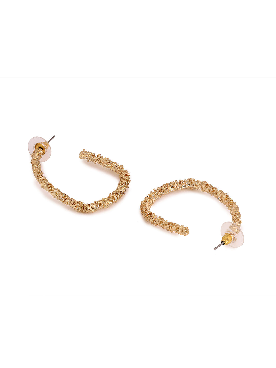 Priyaasi Stylish Gold Plated Shimmer Hoop Earrings