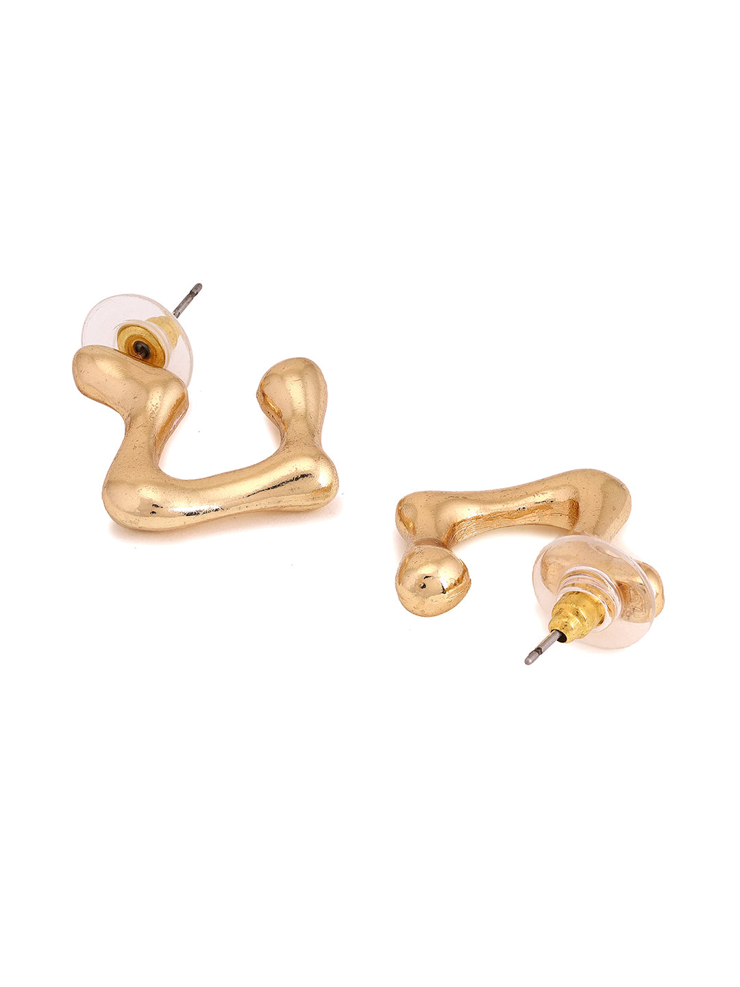 Priyaasi Fashion Hammered Gold Plated Stud Earrings