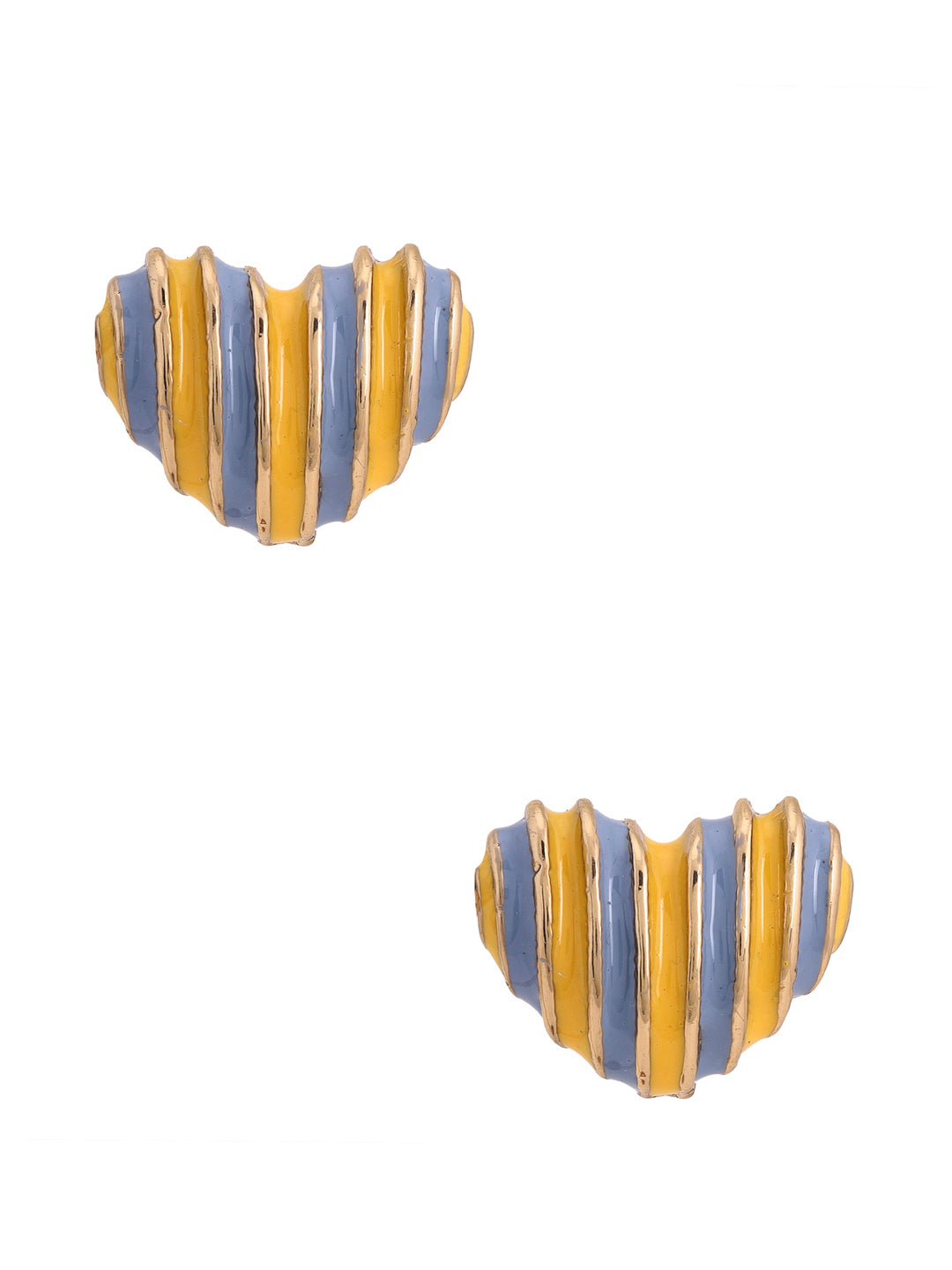 Priyaasi Heart Shape Blue Yellow Studs