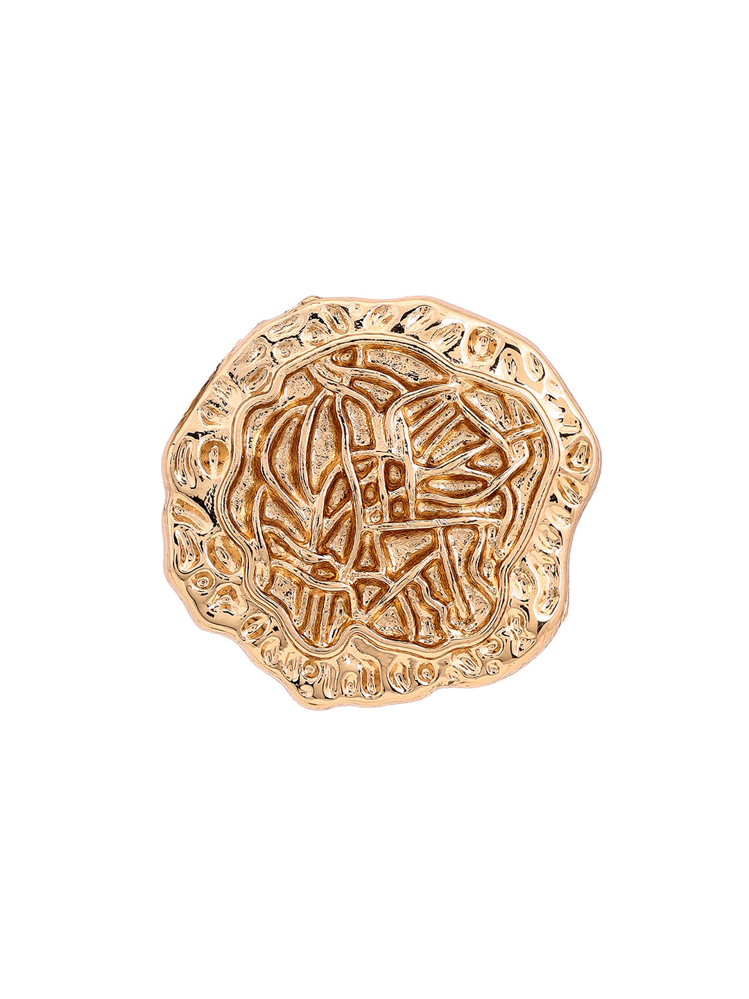 Priyaasi Hammered Style Gold Plated Stud Earrings