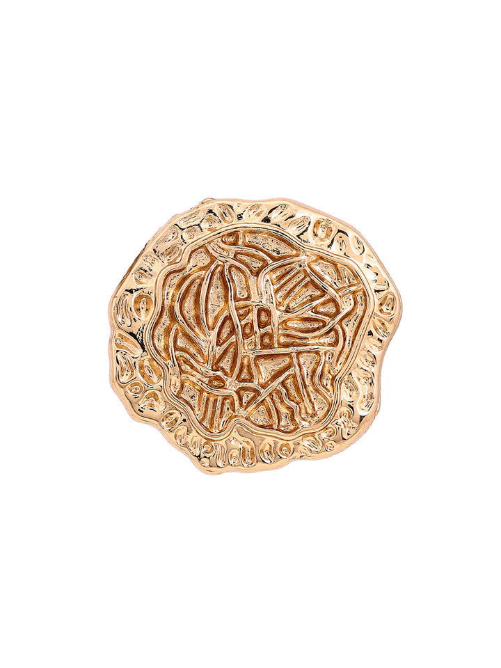 Priyaasi Hammered Style Gold Plated Stud Earrings