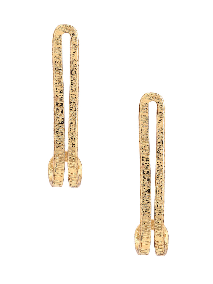 Priyaasi Two layered Gold Plated Mini Hoop Style Earrings