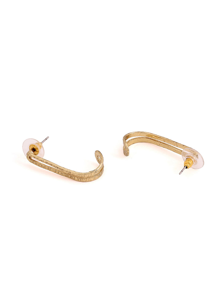 Priyaasi Two layered Gold Plated Mini Hoop Style Earrings